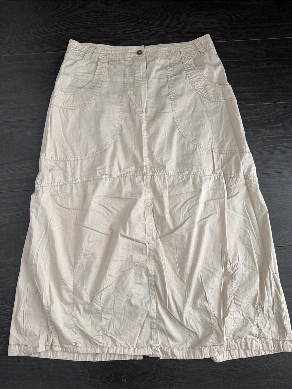 Opinion - Cream Maxi Skirt - Women's Lightweight Skirt with Pockets